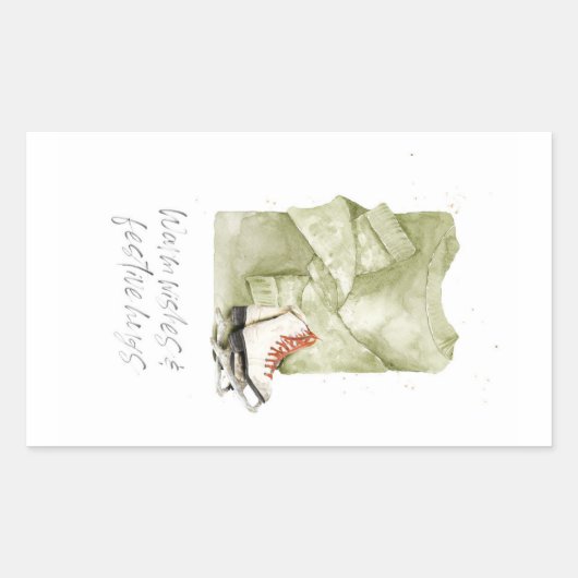 ウォームウィッシュ&フェスティバルハグスウォーター色 長方形シール (正面)