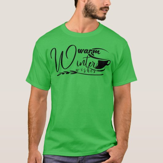 ウォームウィンターウィッシュ名言 レトロ Tシャツ (正面)