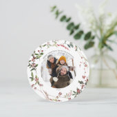 ウォームウィンターベリーリースフォトホリデーカード シーズンカード (スタンド正面)