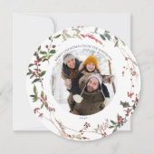 ウォームウィンターベリーリースフォトホリデーカード シーズンカード (正面)