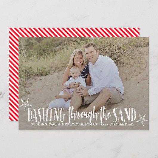 ウォームウェザークリスマスカードホリデーカード 招待状 (正面/裏面)