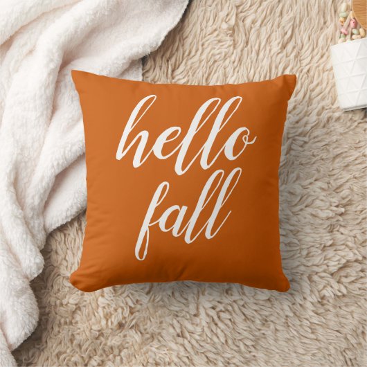 ウォームオレンジハロー秋トレンディータイポグラフィ クッション (ブランケット)