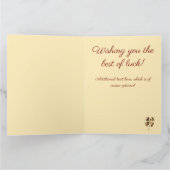 ウォームオレンジ金ゴールドヴィンテージスタイル幸運の願い カード (内部)