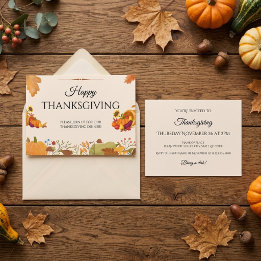 ウォームオータムハーベストサンクスギビング 招待状
