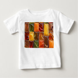 ウォームオータム ガラス タイル モザイク - 光沢アンバー ベビーTシャツ
