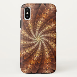 ウォームカラーのトリッピーモダン・フラクタルアート iPhone XSケース