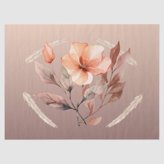 ウォームカラーカントリーデザインティッシュペーパー 薄葉紙 (正面)