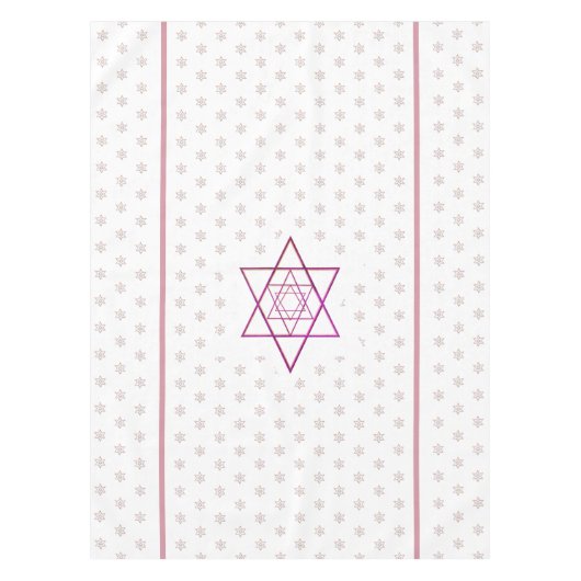 ウォームカラーズユダヤ教ホリデースターズ テーブルクロス (正面)