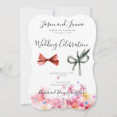 ウォームカラーフローラウォーターカラーズサブビーシック 招待状 (正面)