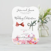 ウォームカラーフローラウォーターカラーズサブビーシック 招待状 (スタンド正面)