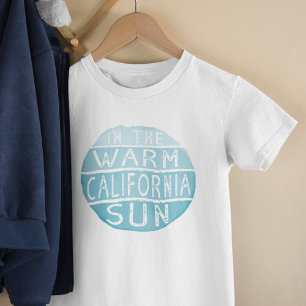 ウォームカリフォルニアサンヴィンテージタイポグラフィブルー ベビーTシャツ
