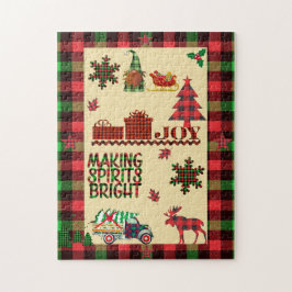 ウォームクリスマスシーンクラシックバッファロープレイド ジグソーパズル