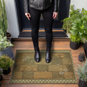 ウォームグリーンタイリングウォルタークレーンデザイン ドアマット