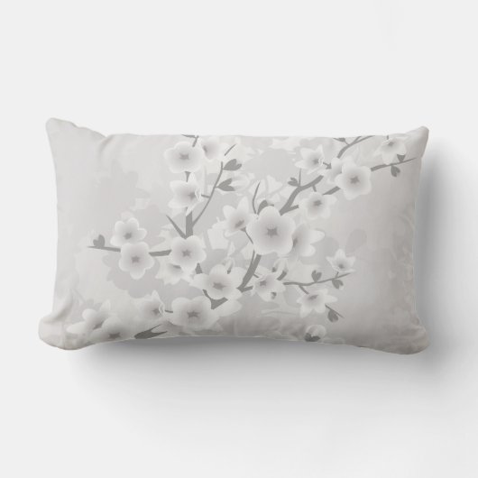 ウォームグレーさくらんぼブロッサムフローラ ランバークッション (正面)