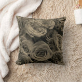 ウォームグレーバラ クッション (ブランケット)