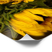 ウォームゴールデンサンフラワーカスタムズ文字 ポスター (コーナー)