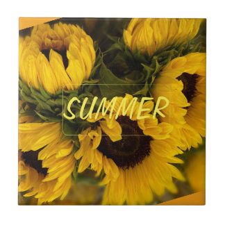 ウォームゴールデンヒマワリカスタムー タイル