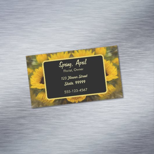 ウォームゴールデンヒマワリカスタムー マグネット名刺 (インサイチュ)