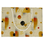 ウォームゴールデンTouch抽象芸術幾何学的抱き枕 ラージペーパーバッグ (裏面)