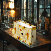 ウォームゴールデンTouch抽象芸術幾何学的抱き枕 ラージペーパーバッグ