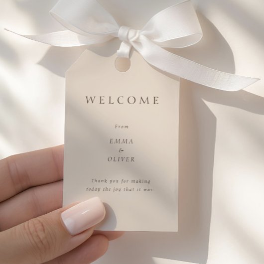 ウォームサンド ミニマリスト 結婚式 ウェルカム ギフトタグ
