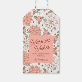 ウォームスウィズピンクボホフローラカスタムホリデー ギフトタグ