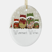 ウォームストウィッシュフクロウファミリーオーナメント セラミックオーナメント (右)