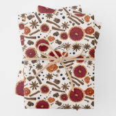 ウォームスパイス – コテージコアウォーターカラーパターン ラッピングペーパーシート (インサイチュ)