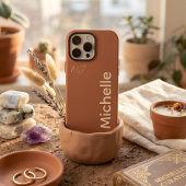 ウォームテラコッタとベージュの美意識 カスタムネーム Case-Mate iPhoneケース