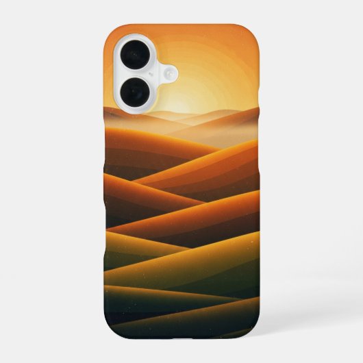 ウォームトーンのヴィンテージヒルズ iPhone 16ケース (裏面)