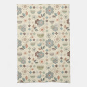 ウォームトーン自然ミッドセンチュリーモダン キッチンタオル (縦)