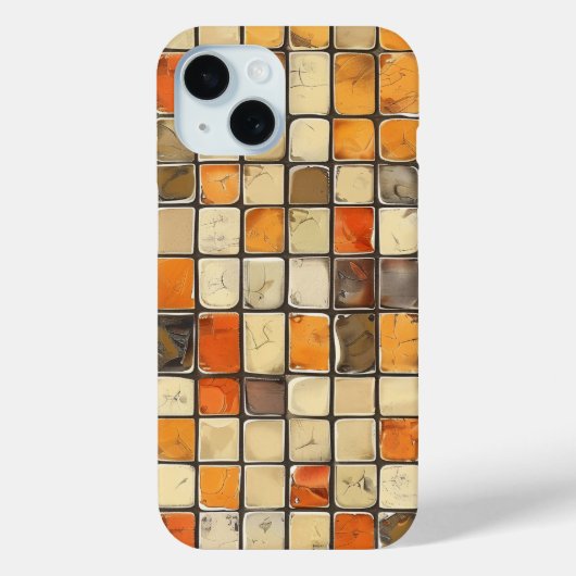 ウォームトーン レトロモザイク フォンケース Case-Mate iPhoneケース (裏面)