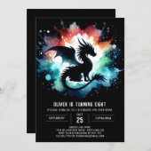 ウォームドラゴン誕生日デジタル 招待状 (正面/裏面)