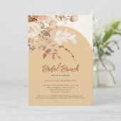 ウォームニュートラルブライダルブランチフローラブライダルシャワー 招待状 (スタンド正面)