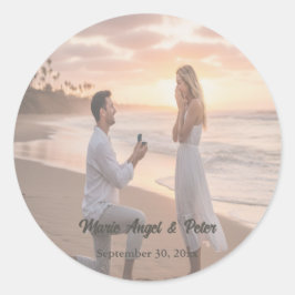 ウォームニュートラル写真ウエディング封筒 ラウンドシール