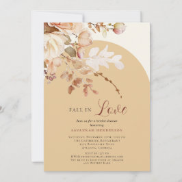 ウォームニュートラル秋インラブフローラブライダルシャワー 招待状