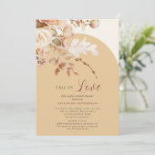 ウォームニュートラル秋インラブフローラブライダルシャワー 招待状 (スタンド正面)