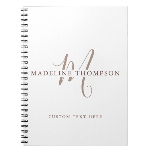 ウォームネイビー モノグラムスクリプト ノートブック (正面)