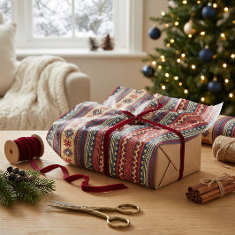 ウォームノルディックフェアアイルクリスマス　ティシューペーパー 薄葉紙