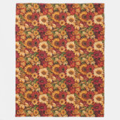 ウォームパンプキン&フローラブランケットクラシック秋ルック フリースブランケット (正面)