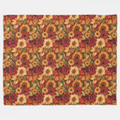 ウォームパンプキン&フローラブランケットクラシック秋ルック フリースブランケット (正面(横))