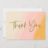 ウォームピンクイエローパステルモダンエレガント空白の サンキューカード (正面)