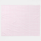 ウォームピンクギンガムブランケットヴィンテージファームハウスルック フリースブランケット (正面(横))