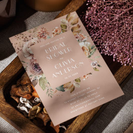 ウォームピーチベージュブライダルシャワー | ロマンチックボホ 招待状