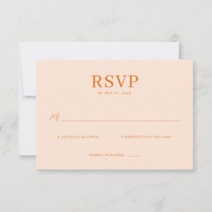 ウォームピーチミニマリストRSVP 出欠カード