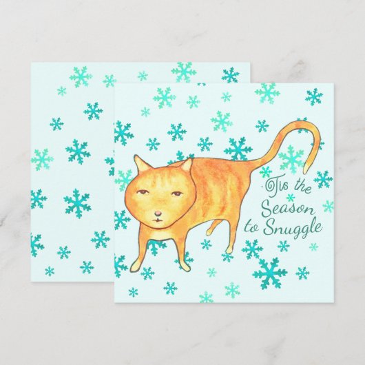 ウォームファジーと冬の雪あそび クリスマスカード (正面/裏面)