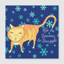 ウォームファジーと冬の雪あられ クリスマスカード