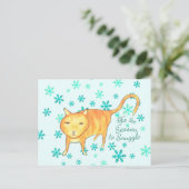 ウォームファジーズと冬の吹雪 クリスマス ポストカード (スタンド正面)