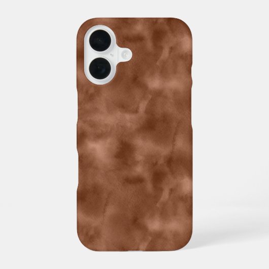 ウォームブラウンの抽象的な水彩スタイル iPhone 16ケース (裏面)