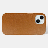 ウォームブラウンの革調テクスチャーiPhoneケース Case-Mate iPhoneケース (裏面 (横))